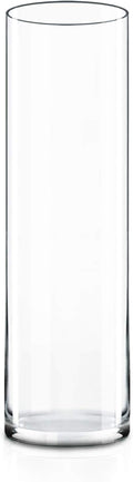 CYS Excel Glass Cylinder Vase (H:18" D:5") | Multiple Size Choices Glass Flower Vase Centerpieces | Hurricane Floating Candle Holder Vase