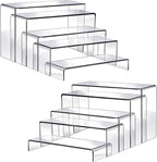 Fixwal 10pcs 2 Set Acrylic Risers for Display Clear Perfume Organizer Stands Acrylic Display Risers for Show Figures, Cupcake, Jewelry, Toys, Perfume and More (Large Size)