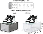 US 15 Clear Entryway Shoe Storage Boxes Stackable XXL, 8 Pack Clear Shoe Boxes Stackable for Closet, Drop Front Large Plastic Shoe Containers Collecting Sneakers