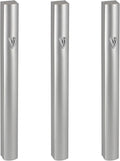 3-Piece Aluminum Door Mezuzah Cases: Special Profile, No Holes, 4-Inch 10cm Hebrew Parchment Scroll Holder Boxes