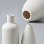 CEMABT White Ceramic Vase Set - 4 Small Unique Flower Vases for Centerpieces, Modern Home Decor