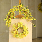 Artificial Forsythia Hanging Flowers 40 Inch Garland Decorative Natural Swag Winter Jasmine Yellow Flowers Silk Flowers Door Wall Flower Swag for Wedding Home Party