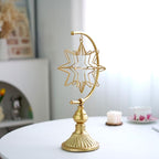 HLQMFHT 5.6" W x 16.3" H Metal Geometric Abstract Sculpture on Cast Iron Base,Metal Geometric Sculpture Decor Sphere, Tabletop,Living Room,Study,Bedroom,Home Decor