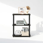 Furinno Turn-N-Tube Book Shelf, 3-Tier Bookshelf, Bookcase with Multipurpose Compact Display Rack, 11.6 x 23.6 x 29.6, for Living Room, Bedroom, Home Office, Espresso/Black