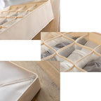 ALYER Collapsible Bra(A-C Cup) Drawer Organizer,Durable Cloth Storage Box Bins Dividers for Panties,Underwear,Socks,Lingerie(Gray-7 Cells)