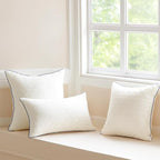 Oubonun 14x36 Pillow Inserts Set of 1 - Rectangle Decorative Throw Pillows for Sofa Couch Bed Living Room Beige 100% Polyester Filling 14 x 36 Inch Lumbar Pillows