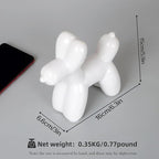 Notakia Large White Cute Ceramics Balloon Dog Statue Crafts Living Room Desktop Decorations,Handmade Modern Small Ceramic Animal Statue Ornament Home Decor Accents