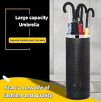 Stainless Steel Umbrella Stand Umbrella Storage Bin Space-Saving Perforated for Home Office Entryways Hotels (C)