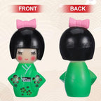 ABOOFAN 12pcs Japanese Kimono Dolls Traditional Kokeshi Dolls Ornaments Small Collectible Figurines for Office Bar Home Party Table Decoration