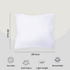 GOLD TEXTILES White Throw Pillows Insert (Pack of 4) Polyester Sham Stuffer Throw Pillow - Lightweight Square Indoor Decorative Pillows - Bed and Cushion Couch Pillows (4, 20 x 20)