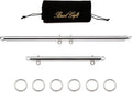 2pcs Silver Portable Restore Spreader Bar, Exercise Guide Pilates Sports Aid Training Fitness Gear, Home Yoga Gym Kit with Fur Flocking Storage Bag