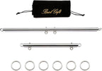 2pcs Silver Portable Restore Spreader Bar, Exercise Guide Pilates Sports Aid Training Fitness Gear, Home Yoga Gym Kit with Fur Flocking Storage Bag