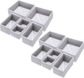 uxcell 1 Set Foldable Cloth Storage Box, 12 Slots Fabric Socks Underwear Drawer Dividers Organizers Baskets Bins for Clothes Socks Scarves Ties, Light Gray