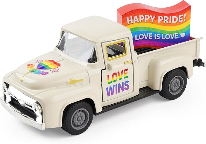 Pride Rainbow Truck Decor, LGBTQ Pride Month Decorations, Tiered Tray Decor, Love is Love Tabletop Centerpiece, Rustic Farmhouse Rainbow Home Kitchen Party Decor