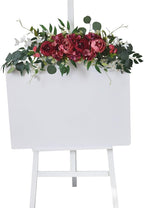 29.5in Wedding Arch Flowers Swag, Artificial Silk Hydrangea Rose Peony Sunflowers Swag with Green Leaves, Spring Decorative Swag Welcome Sign Flowers for Home Room Decor (C)