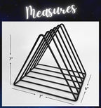 Vinyl Record Storage Holder Stand - Premium Triangle Metal Wire Magazine and Book Rack holds up to 33 Lp Album Records, Simple, Functional and Contemporary Vinyl Organizer - Small 5slots (Rose)