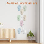 Accordion Wall Hanger, Hat Rack for Wall with 20 Coat Hooks, Expandable Hat Hangers Organizer, Vintage Decorative Coat Rack Wall Mount for Purse, Mug(White)