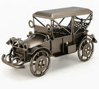 Vintage Decorative Metal Car Model – Handmade Classic Collectible Car Ornament, Rustic Retro Home & Office Décor Accent, Metal Antique Car Gift, 8 x 3 x 4.5 in