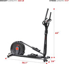 Sunny Health & Fitness Power Stride Smart Elliptical with 17.7" Stride & Pulse Sensor, 16 Level Magnetic Resistance Cross Trainer for Home Full Body Workout with SunnyFit App, Optional Electromagnetic