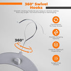 Plastic Hangers 20 Pack, Cascading Slim Space Saving Clothing Hangers with 360° Rotating Hook, Non Slip Clothes Hangers for Sweater Shirt, Heavy Duty Coat Hanger with Inner Hook for Closet, Grey