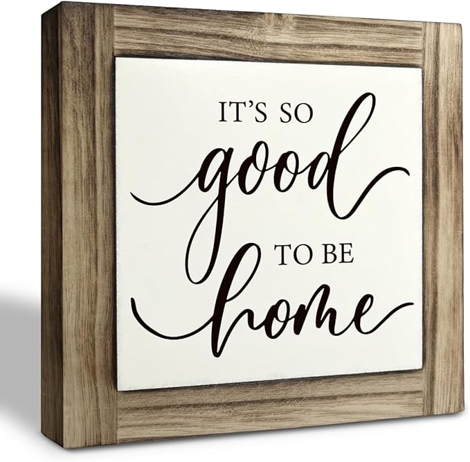 Inspirational Wood Signs - Home Quote Decor for Front Door & Entryway, Farmhouse Decor, Housewarming Gift, 'It's So Good To Be Home'