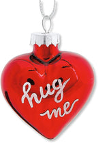 Lillian Vernon Glitter Words Blown Glass Valentine’s Day Ornaments - Handcrafted Hanging Tree Decorations, Heart Glitter Words Holiday & Party Decor, 2.5 in, Pink & Red, 12-Piece Set
