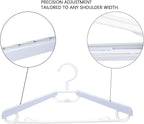 6-Pack Heavy Duty Plastic Extra-Wide Arm 15"-23" Suits Clothes Hangers with Swivel Hooks,Perfect for Coat,Jacket,Dress,Shirt,Trousers or Closet Space Saving,White
