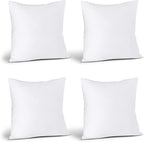 Utopia Bedding Throw Pillows (Set of 4, White) – 22 x 22 Inches Down Alternative Pillows for Bed, Sofa, and Couch - Fluffy Decorative Stuffer Pillow for Indoors & Outdoors
