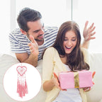 INFUNLY 6 Sets Heart Small Dream Catcher Kit Valentine's Day Themed Dreamcatcher Kit Mini Pink Dream Catcher Kit for Adults Boho DIY Dream Catcher Kit for Bag Pendant Car Interior Backpack Charm