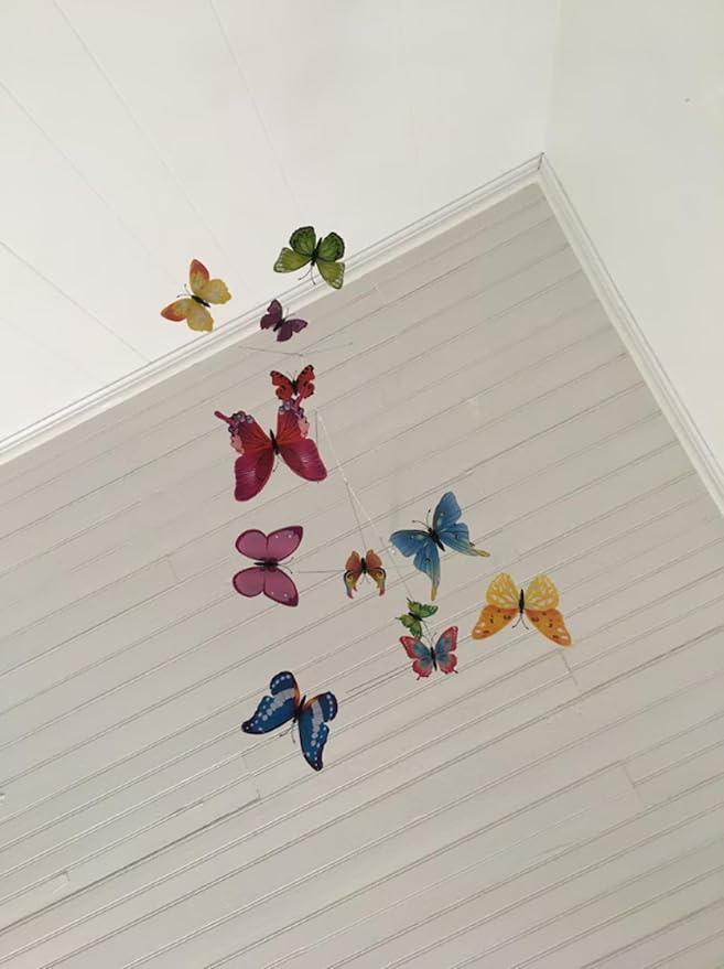 Colorful Butterfly Hanging Mobile, Decorative Lightweight Ceiling Accent for Room Decor