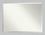 Amanti Art White Wall Mirror 34x44 Shiplap White Rectangle Bathroom Mirror for Wall Decor Living Room, X-Large Cottage Wood Frame, Hangs Horizonally and Vertically, Bathroom Decor, Beveled Edge