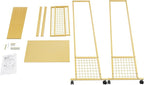 16-Layer Scarf Display Stand, Rolling Scarf Organizer Holder Hanging Rack with Wheels & Storage Basket for Retail Store Boutique Display Bedroom, W26.5*D16.9*H59in (Gold)