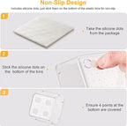 SMARTAKE 22-Piece Drawer Organizer with Non-Slip Silicone Pads, 5-Size Clear Desk Drawer Organizer Trays Storage Tray for Makeup, Jewelries, Utensils in Bedroom Dresser, Office and Kitchen, Clear