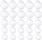 50 Set 100PCS Clear Plastic Fillable Ornaments,Transparent DIY Christmas Fillable Ball,Plastic DIY Fillable Decoration Balls 5 Different Sizes for Christmas Tree,Wedding,Party,Home Decor