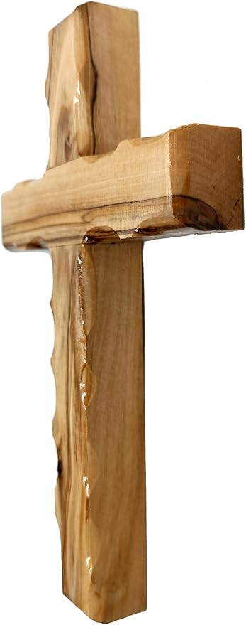 Zuluf 6.2" Olive Wood Plain Wall Cross | Christian Handmade Wooden Cross for Wall from Jerusalem Holy Land | Wall Cross for Home Decor | Catholic Wall Art | Religious Christian Decor Gift