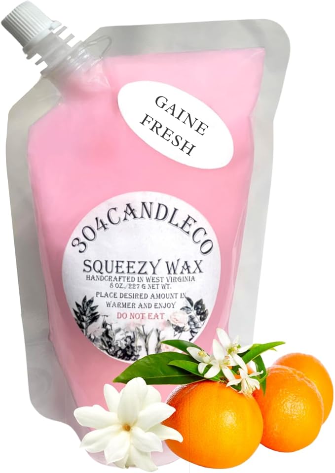 304CandleCo Large Squeeze Soy Wax Melt - 50 SCENTS! - Highly Fragrant & Hand-Crafted - Easy Mix & Match - American Made - Perfect for Wax Warmers (8oz, Gaine Fresh)