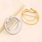 SYWDUDUCLT Scarf Ring for Women's Shawl, Silk Neckerchief, Tshirt, Gold/Sivler, S/M/L, 2 Pcs
