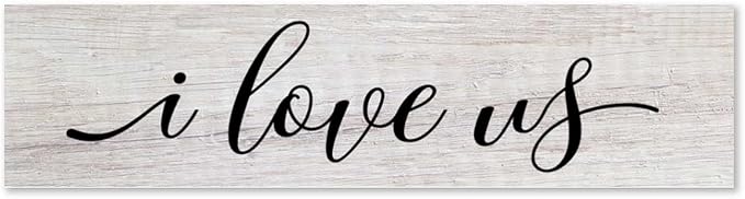 Rustic Wood Sign I Love Us Inspirational Quote Distressed Look Decorative Wooden Sign Vintage Wall Hanging Art Plaque Wall Decoration Home Decor for Farmhouse Room Door Porch Family Sign