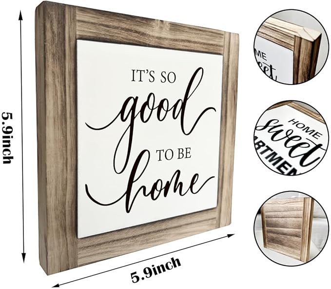 Inspirational Wood Signs - Home Quote Decor for Front Door & Entryway, Farmhouse Decor, Housewarming Gift, 'It's So Good To Be Home'