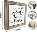 Inspirational Wood Signs - Home Quote Decor for Front Door & Entryway, Farmhouse Decor, Housewarming Gift, 'It's So Good To Be Home'