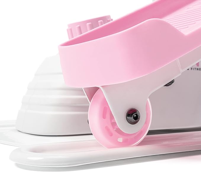 Sunny Health & Fitness Under Desk Pedal Elliptical Machine, Adjustable Resistance Leg Exerciser Home Workout While Sitting for Seniors, Optional Motorize or in Pink with SunnyFit App via Bluetooth