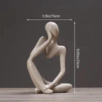 Abstract Style Thinker Sculptures, Sandstone Resin Thinker Statue Ornaments, Housewarming Gifts, Living Room Dining Desk Decorations(Right, Large)