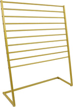 Scarf Organizer, Metal Hijab Organizer, 10 Tier Scarf Holder Hanger for Multiple Scarves, Freestanding Hijab Stand Belt Pants Hanging Rack for Home, Commercial, Clothing Store (Gold, 120cm)