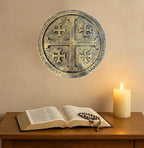 Top Brass Jerusalem Cross Wall Décor – 11 ½” Resin Plaque with Weathered Bronze Finish – Christian Home Décor religious Wall Art – Five Fold Crusader’s Sculpture