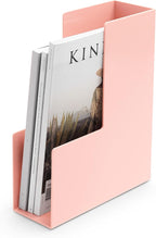 Poppin Magazine Holder - Durable Hard Plastic Magazine and File Organizer, Lacquer-Like Finish, Desk Organizer, Multiple Colors Available (Blush Pink)