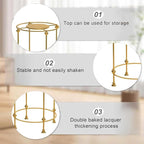 Round Clothes Display Retail Rack, Floor-Standing Heavy-Duty Garment Hanging Rack, Clothing Racks with Topper, Multi-Purpose Clothing Organizer for Boutique Retail Store Laundry Home Gold