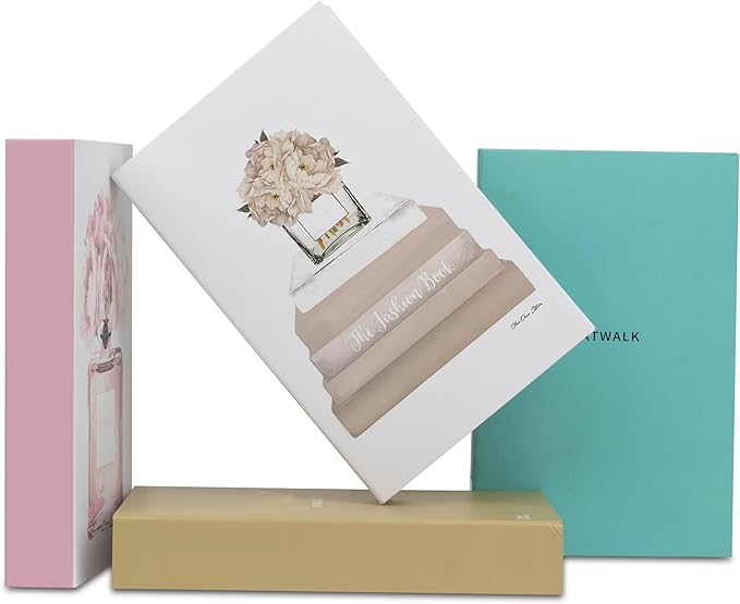 PROBENEX Blush Large | 4 PCS Faux Decorative Books for Home Decor | Not Real Books (Cardboard Boxes) | Coffee Table, Bookshelf & Shelf Styling Display Props for Living Room, Office