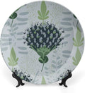 Decorative Plate Chinoiserie Floral Custom Decor for Art Decoration Club Farmhouse Wedding Ceramic Craft for Decorative Ornaments 1 Plate with 1 Display Stand, Multi Sizes, Gifts for Men Women
