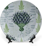 Decorative Plate Chinoiserie Floral Custom Decor for Art Decoration Club Farmhouse Wedding Ceramic Craft for Decorative Ornaments 1 Plate with 1 Display Stand, Multi Sizes, Gifts for Men Women