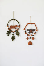 Creative Co-Op Wool Felt Bee and Hive Mobile, 8" L x 2" W x 14" H, Multicolor
